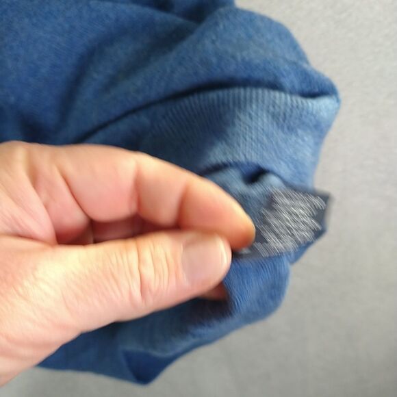 Hart Schaffner Marx Sweater Vest Men's Large Blue Extra Fine Merino Wool V Neck - Picture 8 of 9